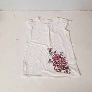 Embroidery floral flower pink 5/6 tee t-shirt